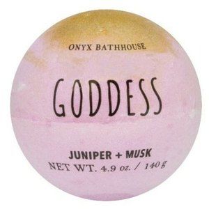 Goddess Bath Bomb Juniper + Musk Onyx Bathhouse Spa Fizz and Bubbles